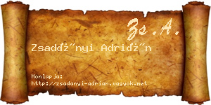 Zsadányi Adrián névjegykártya